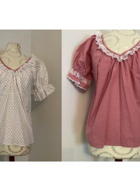 NEW ROCKMOUNT RANCH WEAR TRU-WEST SET OF 2 COUNTRY SQUARE DANCE TOPS COTTAGECORE